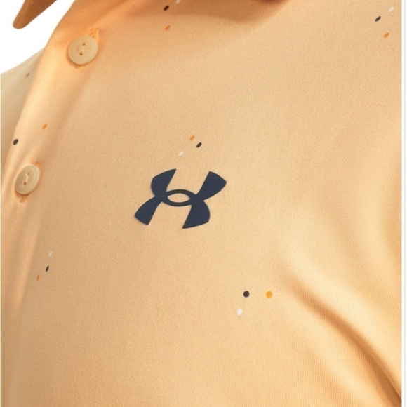 New Under Armour Playoff 3.0 Printed Polo - Mesa Yellow/Wasp Gold 1378677 792 - Picture 2 of 5
